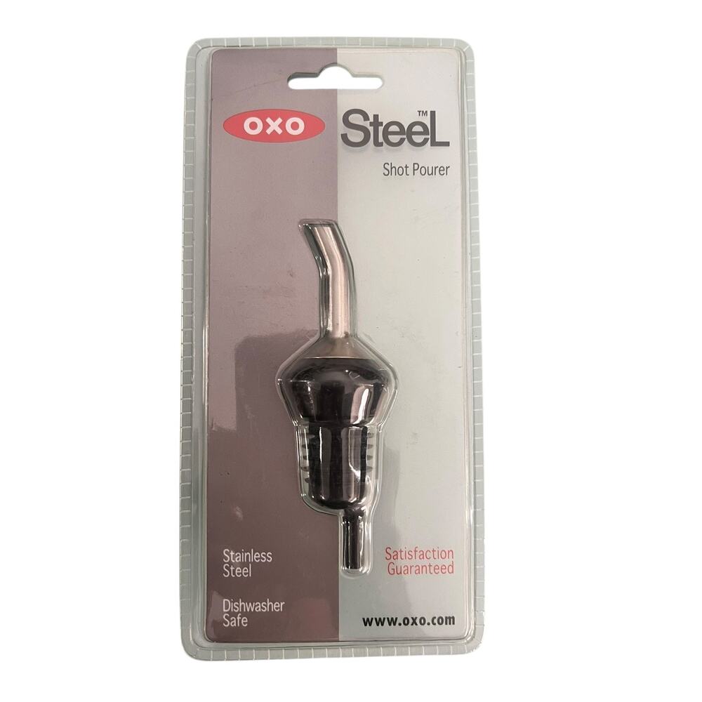 OXO Steel Shot Pourer Stainless Steel Liquor Bottle Spout Bar Tool NEW